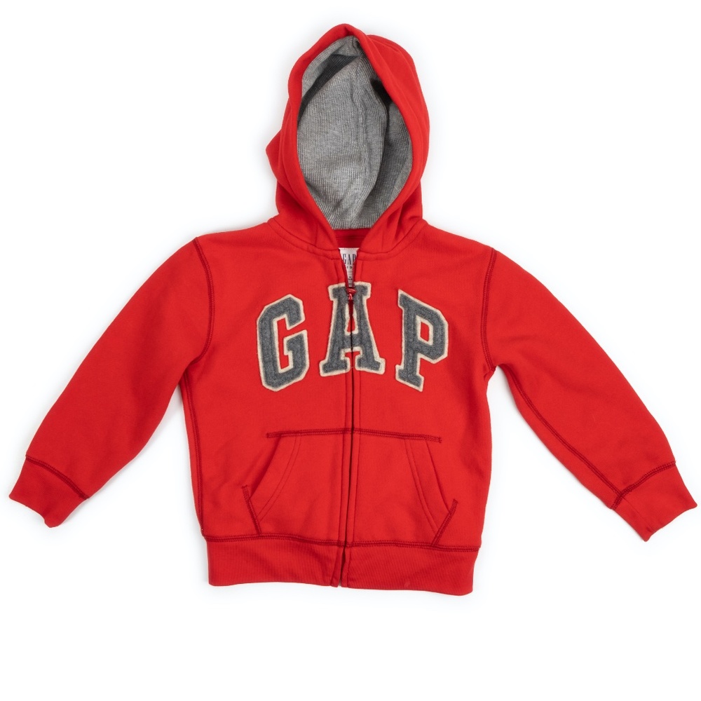 GAP kids red zip up varsity hoodie sweatshirt size XS